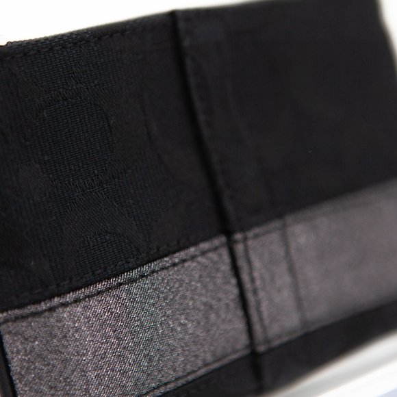 COACH Black Canvas Wristlet with Metallic Sparkly Stripe - Picture 8 of 11